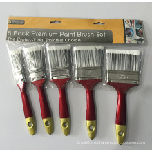 Mango de plástico paquete de cepillo de pintura premium de 5 piezas (yy-611)